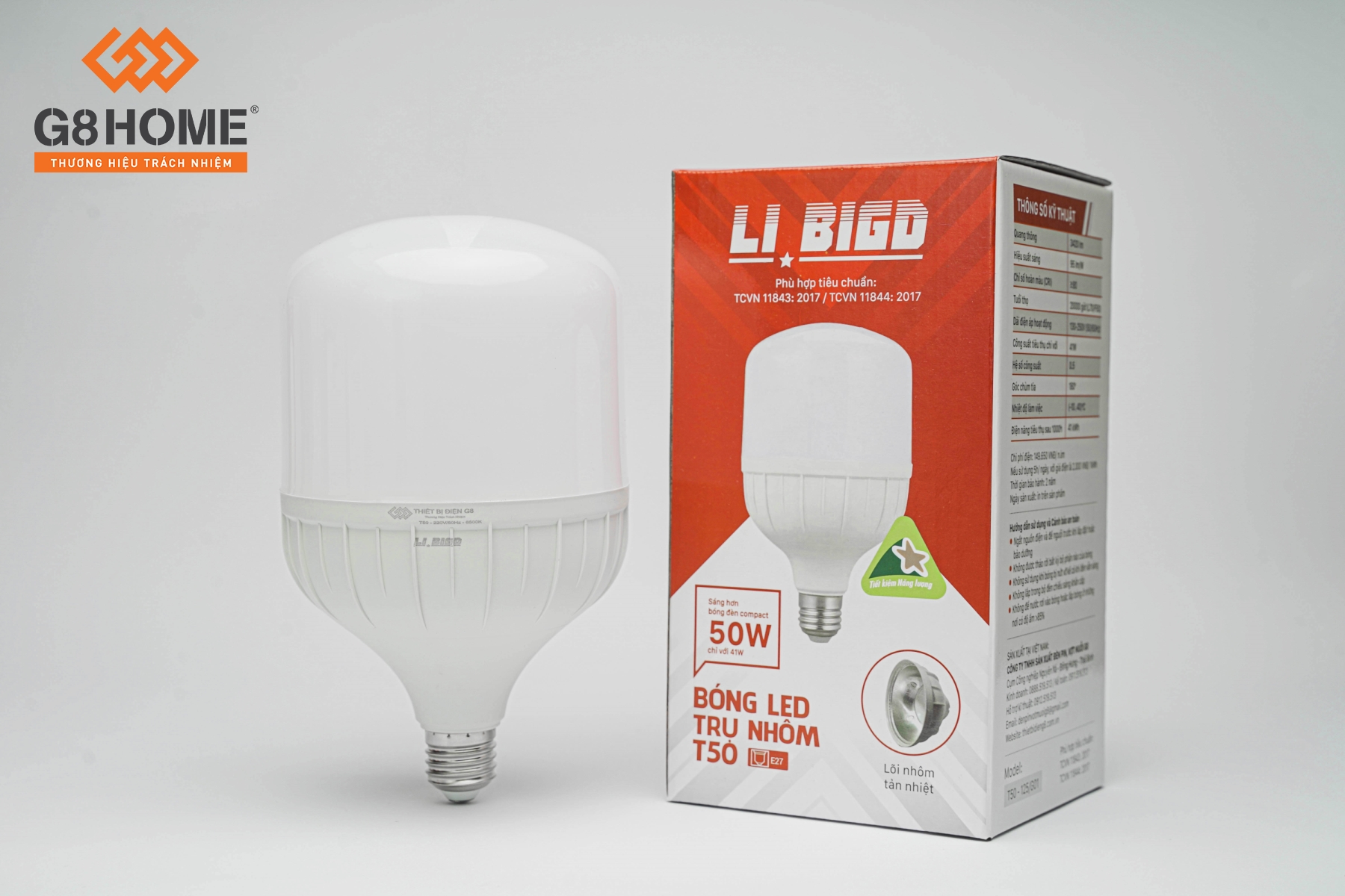 អំពូល LED បង្គោលអាលុយមីញ៉ូម T50 (LI BIGD)